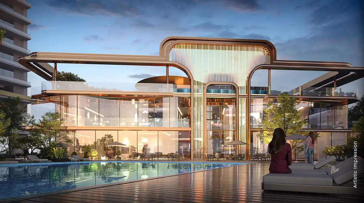 Supplied M3M clubhouse and pool promotional visual