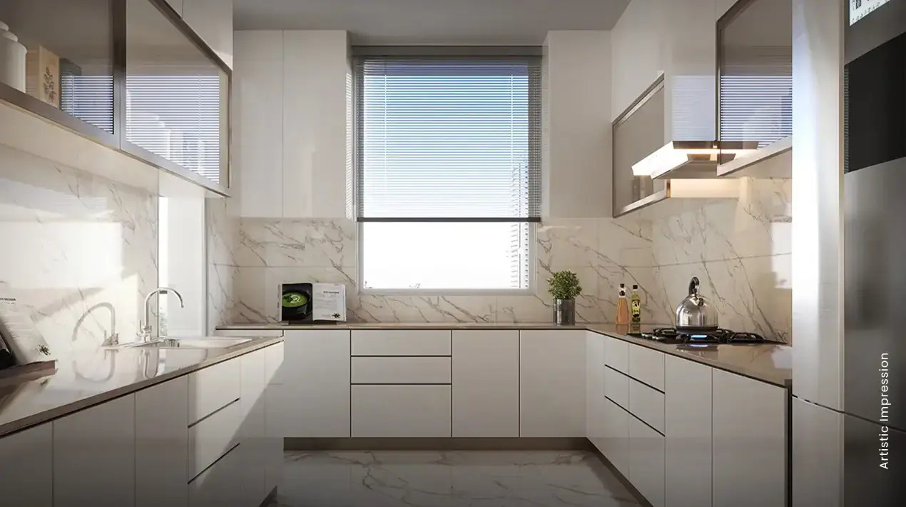 Supplied contemporary kitchen artist’s impression